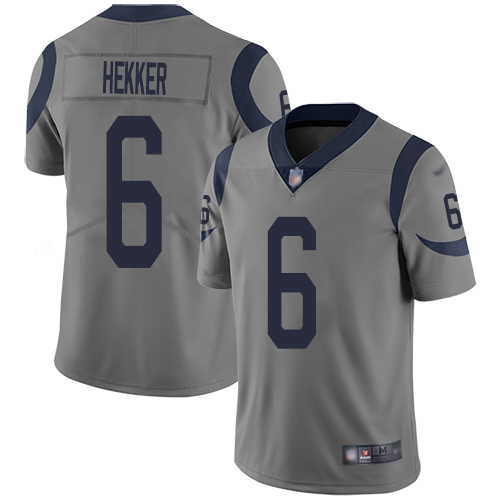 Los Angeles Rams Limited Gray Men Johnny Hekker Jersey NFL Football #6 Inverted Legend->youth nfl jersey->Youth Jersey